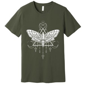 Goth Moth And Crescent Moon Creepy Premium T-Shirt