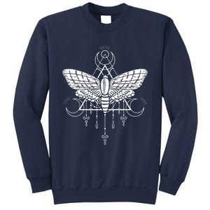 Goth Moth And Crescent Moon Creepy Sweatshirt