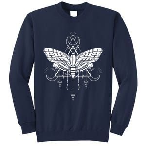 Goth Moth And Crescent Moon Creepy Tall Sweatshirt