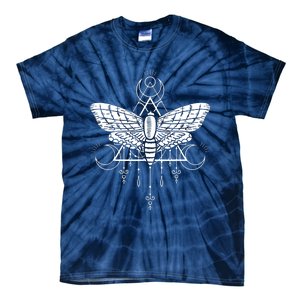 Goth Moth And Crescent Moon Creepy Tie-Dye T-Shirt