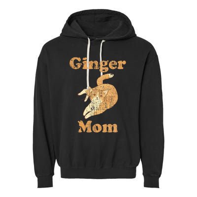 Ginger Mom Adorable Cat Feline Lover Garment-Dyed Fleece Hoodie