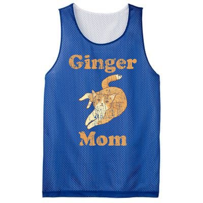 Ginger Mom Adorable Cat Feline Lover Mesh Reversible Basketball Jersey Tank