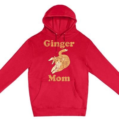 Ginger Mom Adorable Cat Feline Lover Premium Pullover Hoodie