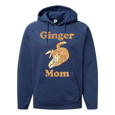 Ginger Mom Adorable Cat Feline Lover Performance Fleece Hoodie