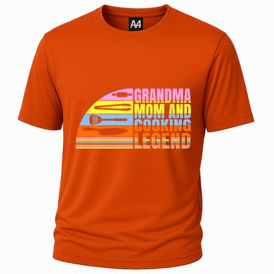 Grandma Mom And Cooking Legend Cook Cooking And Chef Gift Cooling Performance Crew T-Shirt