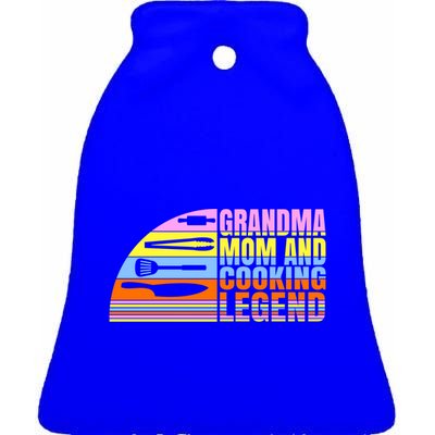 Grandma Mom And Cooking Legend Cook Cooking And Chef Gift Ceramic Bell Ornament