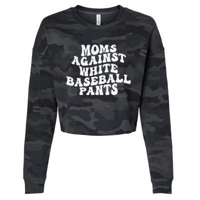 Groovy Moms Against White Baseball Pants Cropped Pullover Crew