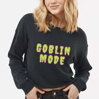 Goblin Mode Animals Going Goblin Mode Cropped Pullover Crew