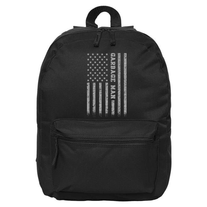 Garbage Man American Flag 16 in Basic Backpack