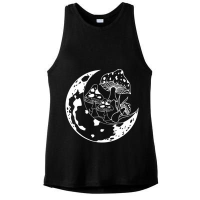 Goblincore Moon Aesthetic Dark Academia Mushroom Ladies PosiCharge Tri-Blend Wicking Tank