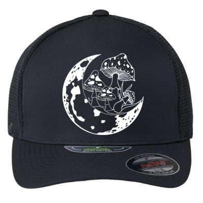 Goblincore Moon Aesthetic Dark Academia Mushroom Flexfit Unipanel Trucker Cap