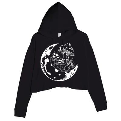 Goblincore Moon Aesthetic Dark Academia Mushroom Crop Fleece Hoodie