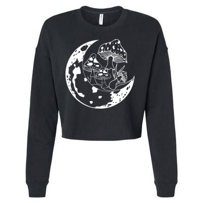 Goblincore Moon Aesthetic Dark Academia Mushroom Cropped Pullover Crew