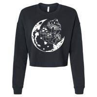 Goblincore Moon Aesthetic Dark Academia Mushroom Cropped Pullover Crew