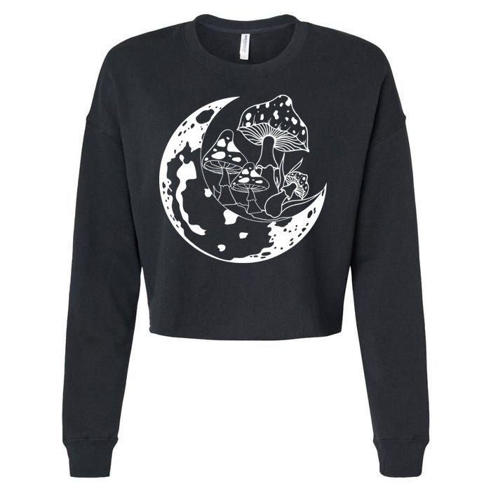 Goblincore Moon Aesthetic Dark Academia Mushroom Cropped Pullover Crew