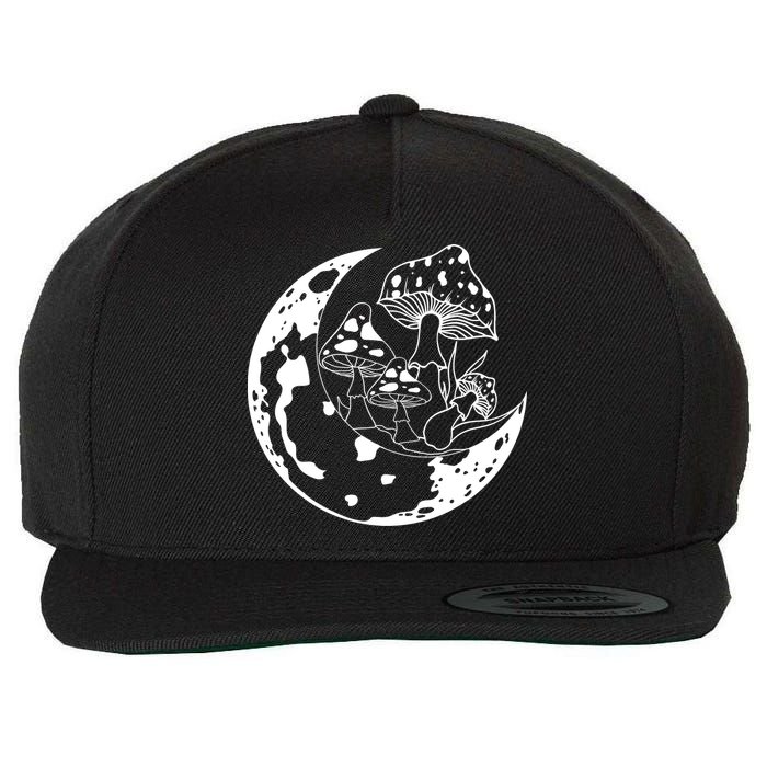 Goblincore Moon Aesthetic Dark Academia Mushroom Wool Snapback Cap