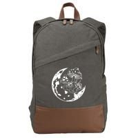 Goblincore Moon Aesthetic Dark Academia Mushroom Cotton Canvas Backpack