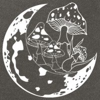 Goblincore Moon Aesthetic Dark Academia Mushroom Cotton Canvas Backpack