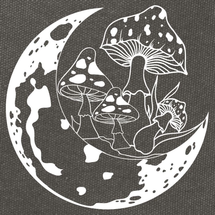 Goblincore Moon Aesthetic Dark Academia Mushroom Cotton Canvas Backpack