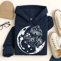 Goblincore Moon Aesthetic Dark Academia Mushroom Hoodie