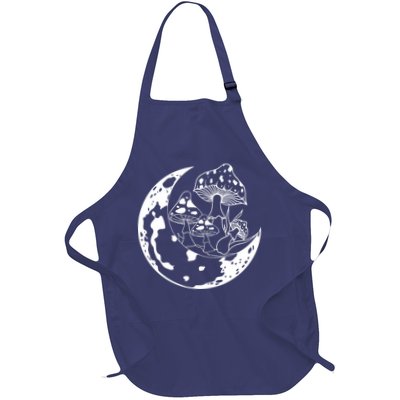 Goblincore Moon Aesthetic Dark Academia Mushroom Full-Length Apron With Pockets