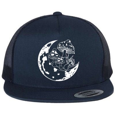Goblincore Moon Aesthetic Dark Academia Mushroom Flatbill Hat