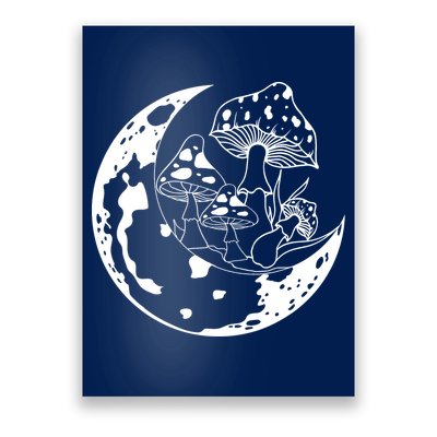 Goblincore Moon Aesthetic Dark Academia Mushroom Poster