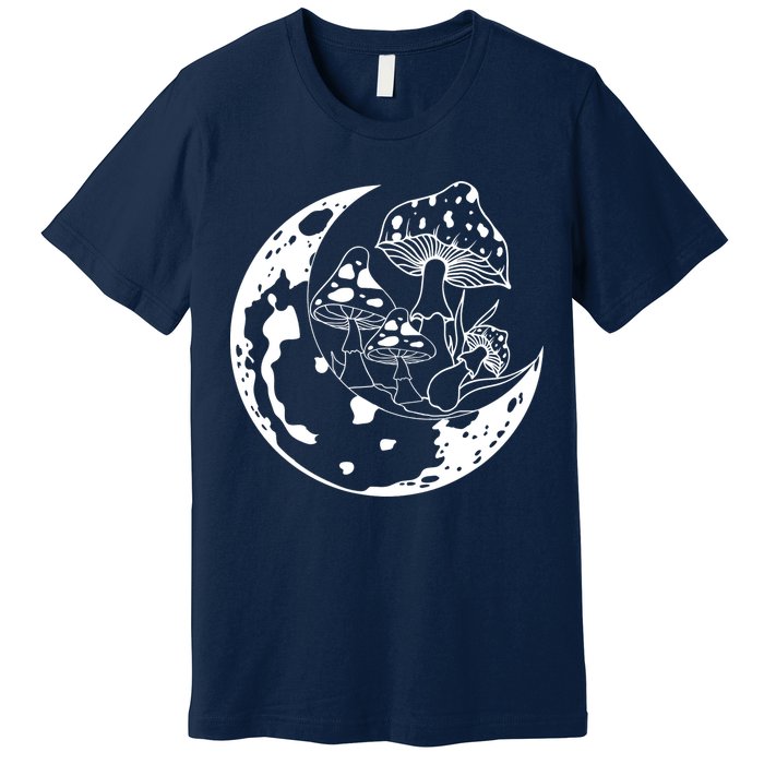 Goblincore Moon Aesthetic Dark Academia Mushroom Premium T-Shirt