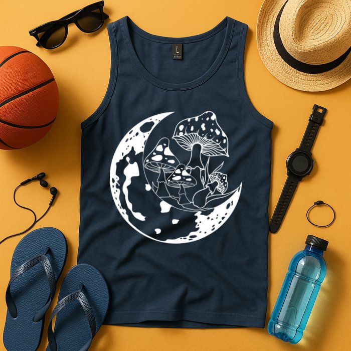 Goblincore Moon Aesthetic Dark Academia Mushroom Tank Top