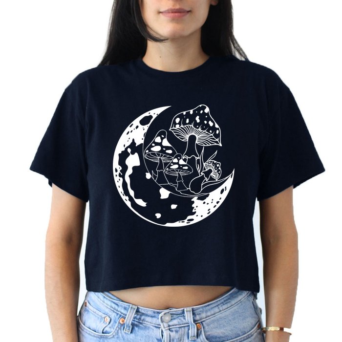 Goblincore Moon Aesthetic Dark Academia Mushroom Crop Top