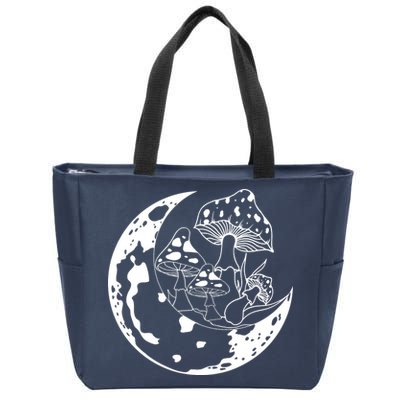Goblincore Moon Aesthetic Dark Academia Mushroom Zip Tote Bag