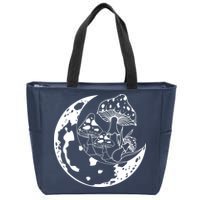 Goblincore Moon Aesthetic Dark Academia Mushroom Zip Tote Bag