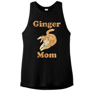 Ginger Mom Adorable Cat Feline Lover Cat Mom Ladies PosiCharge Tri-Blend Wicking Tank