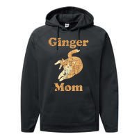 Ginger Mom Adorable Cat Feline Lover Cat Mom Performance Fleece Hoodie