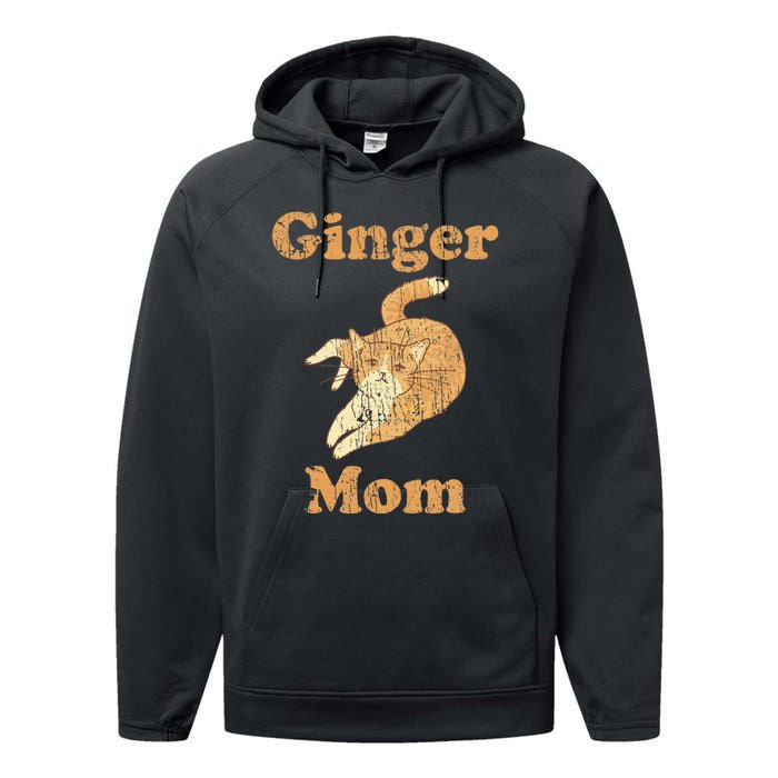 Ginger Mom Adorable Cat Feline Lover Cat Mom Performance Fleece Hoodie