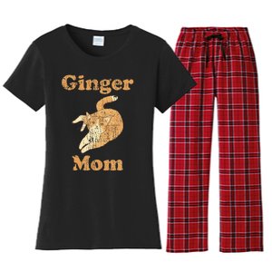 Ginger Mom Adorable Cat Feline Lover Cat Mom Women's Flannel Pajama Set