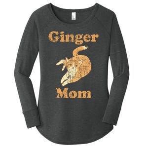 Ginger Mom Adorable Cat Feline Lover Cat Mom Women's Perfect Tri Tunic Long Sleeve Shirt