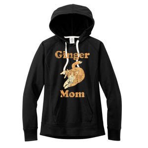 Ginger Mom Adorable Cat Feline Lover Cat Mom Women's Fleece Hoodie