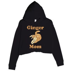 Ginger Mom Adorable Cat Feline Lover Cat Mom Crop Fleece Hoodie