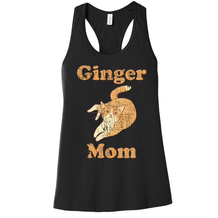 Ginger Mom Adorable Cat Feline Lover Cat Mom Women's Racerback Tank