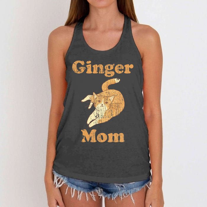 Ginger Mom Adorable Cat Feline Lover Cat Mom Women's Knotted Racerback Tank