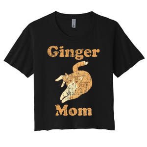 Ginger Mom Adorable Cat Feline Lover Cat Mom Women's Crop Top Tee