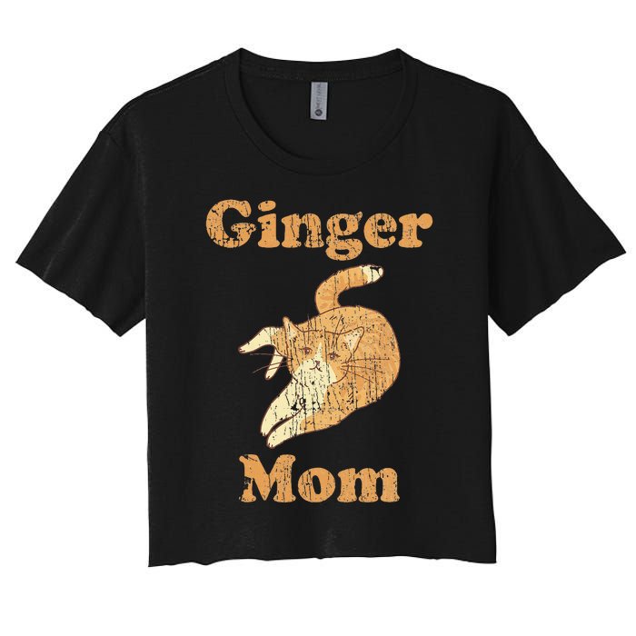 Ginger Mom Adorable Cat Feline Lover Cat Mom Women's Crop Top Tee