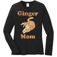 Ginger Mom Adorable Cat Feline Lover Cat Mom Ladies Long Sleeve Shirt