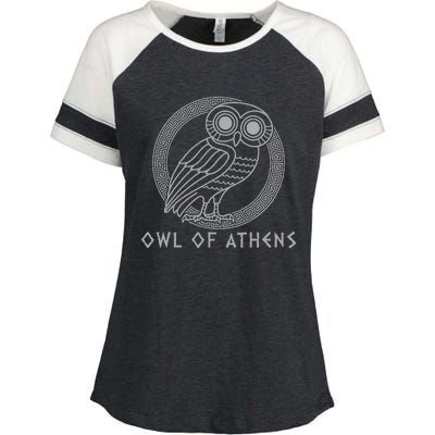 Greek Mythology Athena Owl Of Athens Enza Ladies Jersey Colorblock Tee