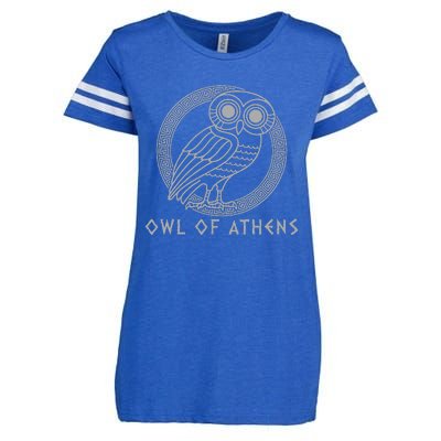 Greek Mythology Athena Owl Of Athens Enza Ladies Jersey Football T-Shirt