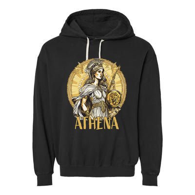 Greek Mythology Athena The Goddess Of Wisdom And War Garment-Dyed Fleece Hoodie