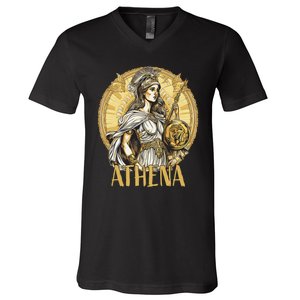 Greek Mythology Athena The Goddess Of Wisdom And War V-Neck T-Shirt