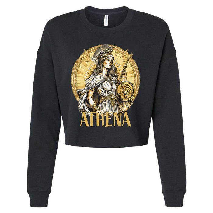 Greek Mythology Athena The Goddess Of Wisdom And War Cropped Pullover Crew