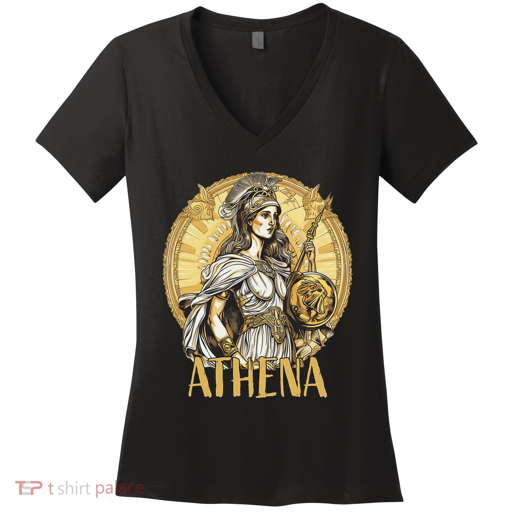 Greek Mythology Athena The Goddess Of Wisdom And War Women's V-Neck T-Shirt